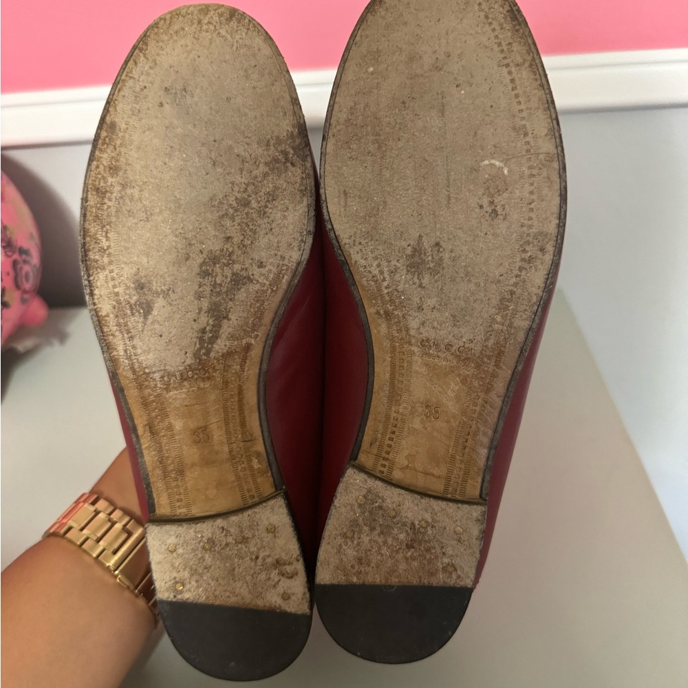 Red Gucci Jordaan Leather Loafer - Picture 4 of 6